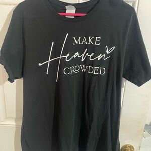 Black Graphic T-Shirt with White Text